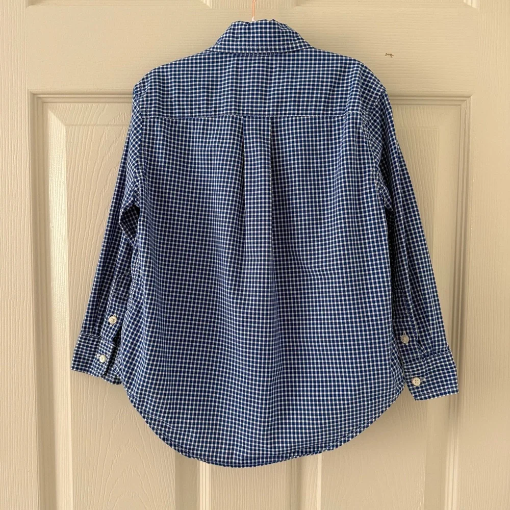 Ralph Lauren Toddler Boys Blue Gingham Button Up Shirt